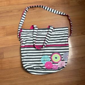 Thirty-One Stripped Fold Over Bag